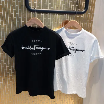 

T4884 Lettered Short Sleeved T-shirt