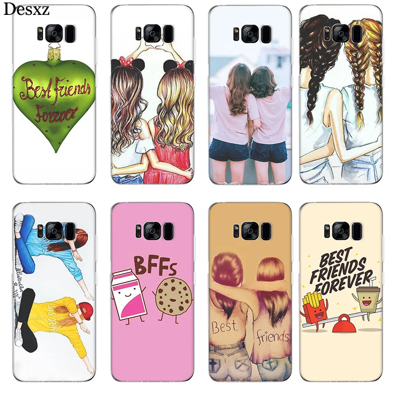 Задняя крышка из ТПУ для Samsung Galaxy S7 Edge S8 S9 Plus Note 8 9 BFF Best friends girly|Чехлы-накладки| |