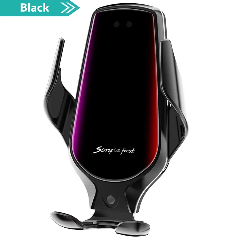 Black R3 Smart sensor автомобильное беспроводное зарядное устройство для iphone X XR XS Max беспроводной Быстрый зарядный автомобильный держатель 10 Вт автомобильное зарядное устройство для samsung S8 S8P - Цвет: Black