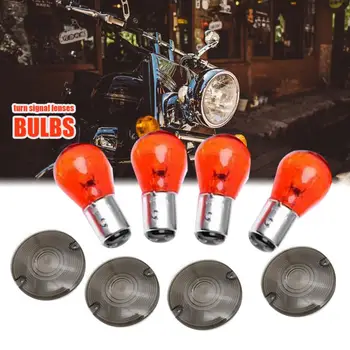

4pcs/set Maintain Amber Bulbs Flat ABS Turn Signal Lens Clean For Davidson