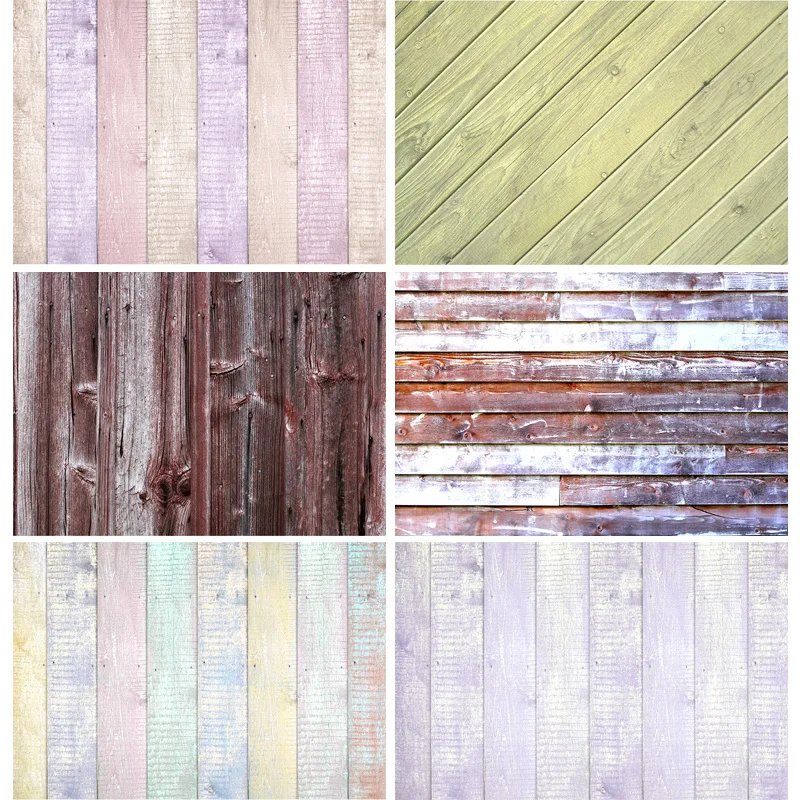 

SHENGYONGBAO Art Fabric Wood Board Photography Backdrops Props Wooden Plank Floor Photo Studio Background 20925CS-03