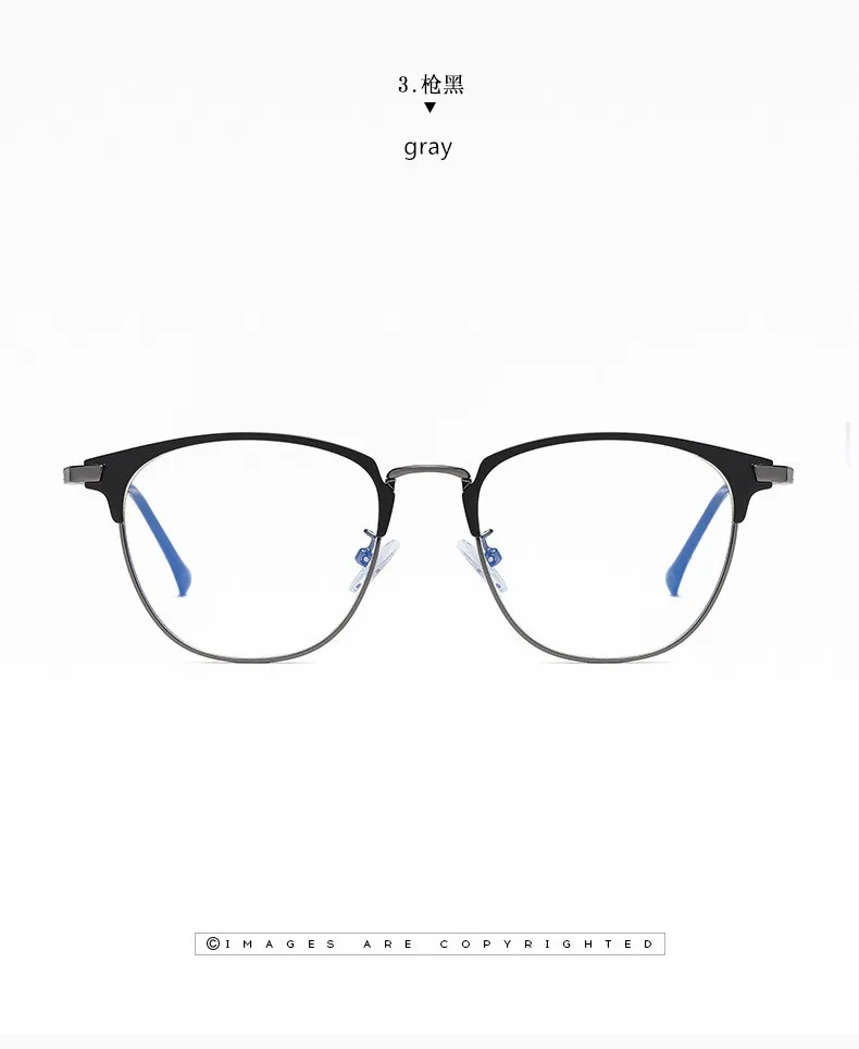 Metal fashion literature and art flat mirror anti-blue light glasses WD3389E blue light reading glasses