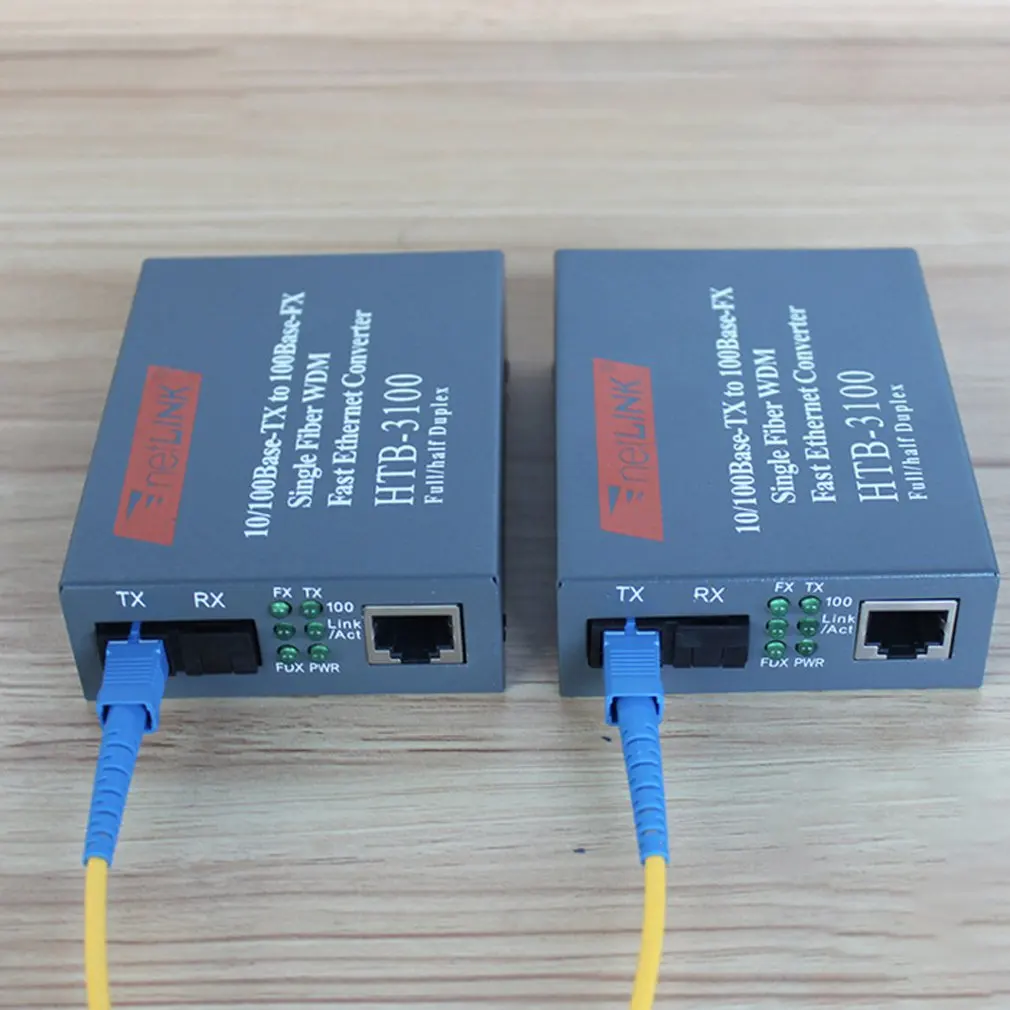 HTB-3100 HTB-3100A/B 25 км netLINK 10/100 M однорежимный одинарный волоконно-оптический WDM оптоволоконный медиа-конвертер в 1310nm-TX B 1550nm-TX