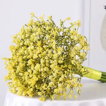 

Artificial Babysbreath Natural Looking Yellow Gypsophila Silk Flower for Party Wedding Diy Home Decor