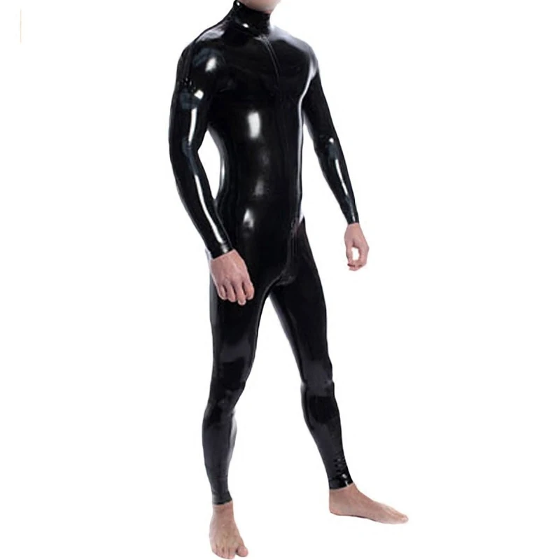 Cosplay Costume Men Rubber Bodysuit Sexy Coverall Bodysuit Adult Latex Rubber Catsuit For Men and Women