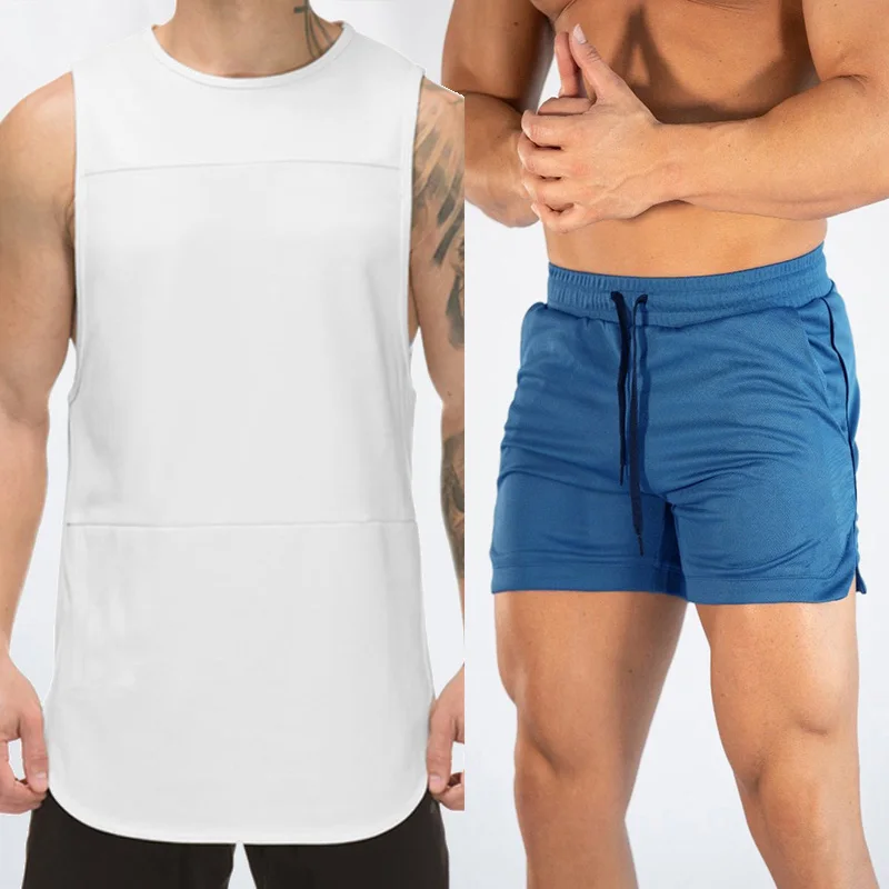 Fashion Casual Gym Clothing Bodybuilding Workout Mesh Tank Top Men Musculation Fitness Singlets Sleeveless Vest Muscle Shirt Men - Цвет: White4