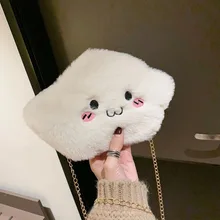 Красивые сумки, плюшевая сумка через плечо, мягкая опрятная сумка-мессенджер на плечо с облаком для девочек, милые новые зимние вечерние подарки