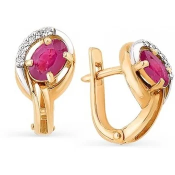 

Master brilliant earrings with rubies and diamonds in red gold