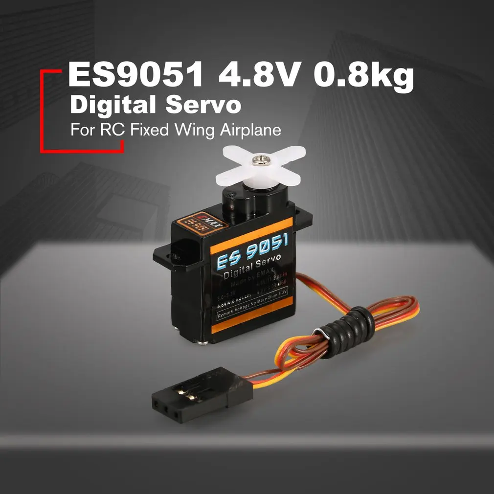 Цифровой пластиковый сервопривод EMAX ES9051 4 3g 8 В 0 кг 09 сек./60 градусов для