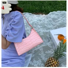 

Exquisite Fashion Retro Women's Bags Casual Socks Shoulder Shoulder Snake Color Solid Leather Bags For Women 2021 Cute Clutch