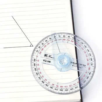 

Plastic 360 Degree Protractor Ruler Angle Finder Swing Arm School Office