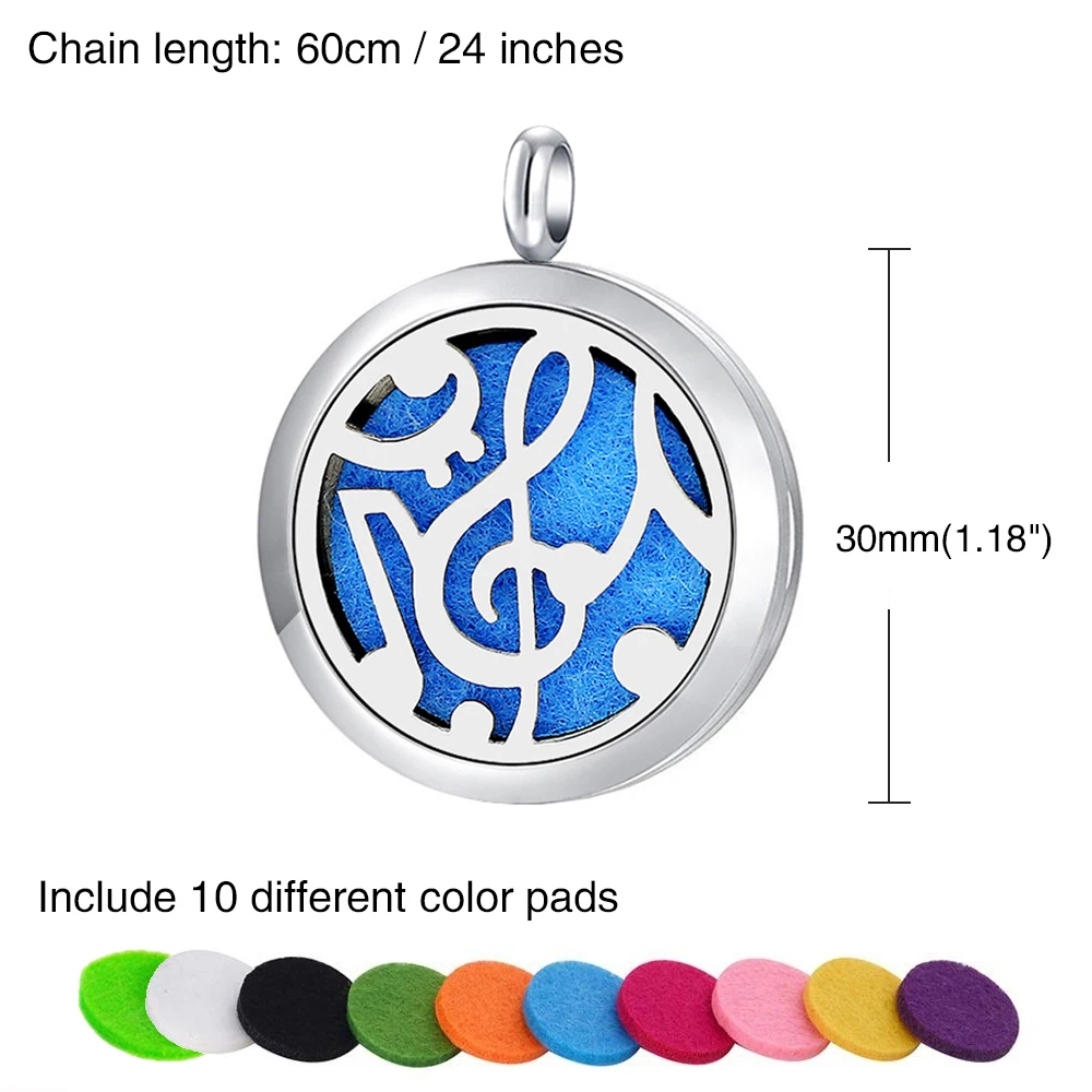 TTVOVO распылением ароматерапевтического эфирного масла колье аромараспылитель Нержавеющая сталь кулон-медальон с духами, ювелирное изделие в подарок для Для женщин и принтом для девочек и мальчиков