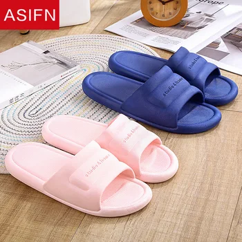 

ASIFN House Bathroom Slippers Men Women Non Slip Indoor Bathing Shoes Zapatos De Hombre Home Bath Slides Male Summer Flip Flops