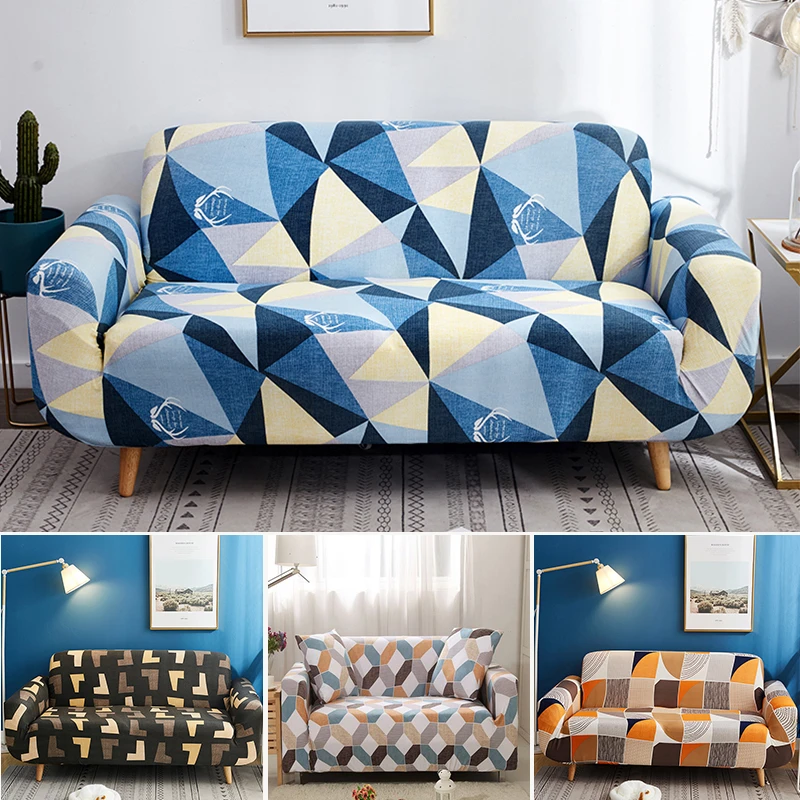 

2019 Popular Geometric Stretchable Elastic Spandex Sofa Cover For Dogs Pets Magic Slip Cover Sofa Protector 1/2/3/4 Seater