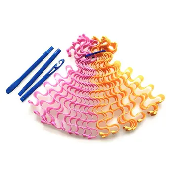 

55 long 12 egg rolls water ripple roll DIY manual not hurt the hair spiral plastic roll