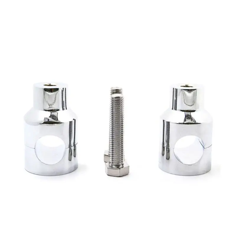 Универсальный черный хром руль мотоцикла стояки 7/8 ''22 мм или 1" 25 мм для Honda Suzuki Yamaha Kawasaki harley - Цвет: silver-25