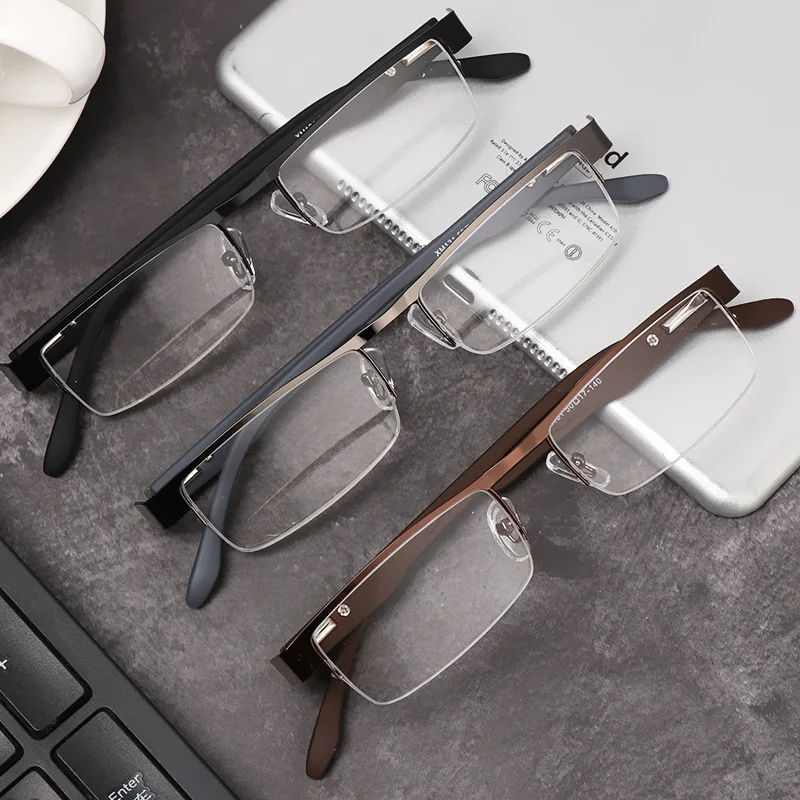 New Business Eyewear Titanium Alloy Reading Glasses Men Non Spherical Coated Lenses Hyperopia Prescription Flexible Eyeglasses | Аксессуары