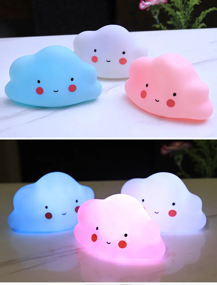 Cute Smiley Cloud LED Night Light Children's Bedroom Lights Festival Decoration Toys Decorative Lights Party Christmas Birthday Cute Smiley Cloud LED Night Light Children's Bedroom Lights Festival Decoration Toys Decorative Lights Party Christmas Birthday