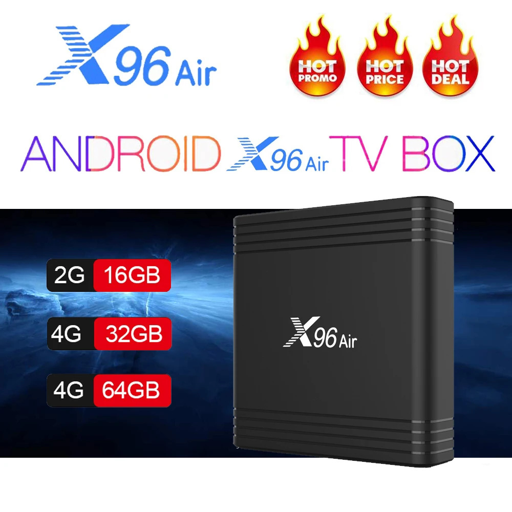 

X96 Air Smart TV Box Android 9.0 Amlogic S905X3 4GB 64GB 32GB 2.4G / 5G WiFi 4K 8K 24fps Netflix H.265 2GB 16GB Mini Set Top Box