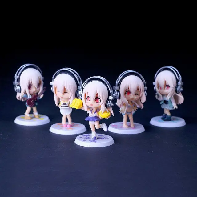 5 стилей Аниме Супер Sonico Рабочий комплект Q Ver звуковой купальник ПВХ фигурка