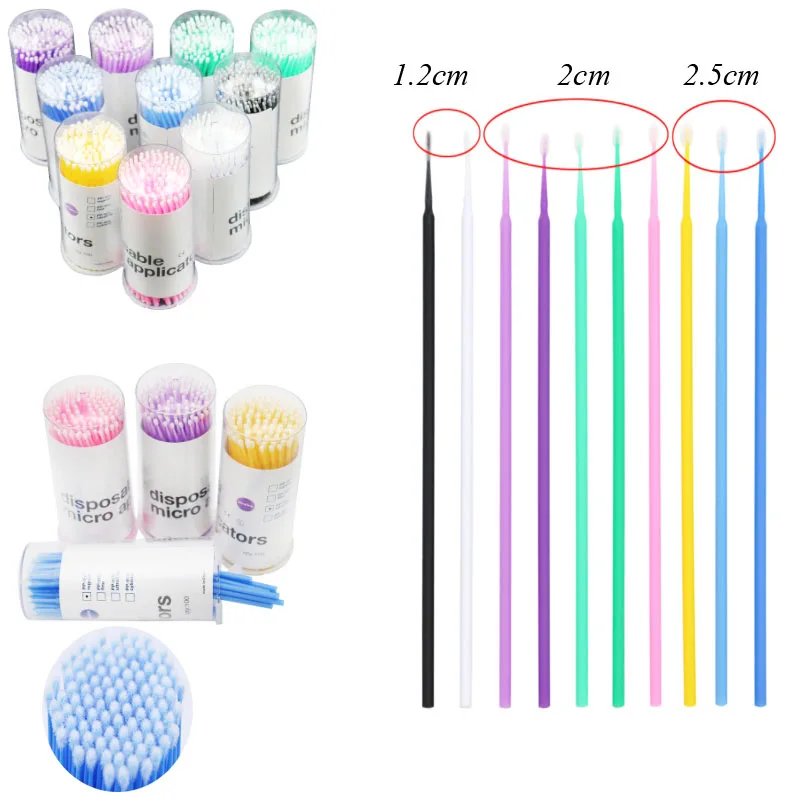 

Disposable Micro Applicators Brush Eyelash Extension Individual Applicators Mascara Brush for Make up and Clean and Compatible