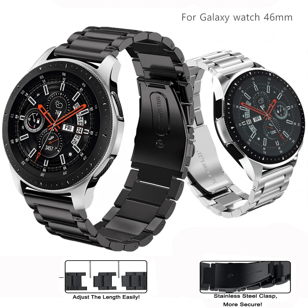Ремешок из нержавеющей стали для samsung Galaxy watch 46 мм ремешок gear S3 Frontier band 22 мм металлический браслет huawei watch GT ремешок S 3 46