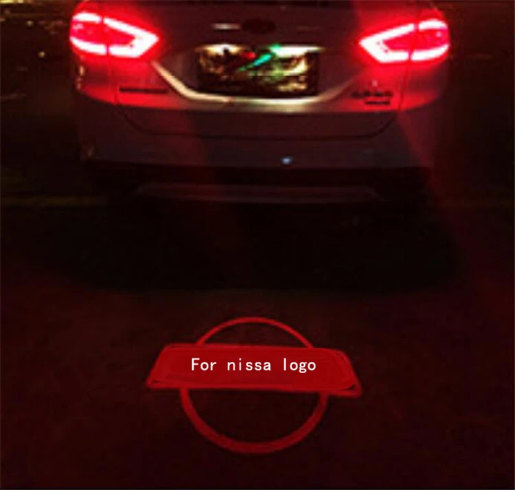 for nissan logo Задний фонарь Противотуманные тормозные поворотные предупреждающий сигнал embient лазерный проектор лампа для nissan tiida 350Z xtrail Y62 navarra аксессуары - Emitting Color: for nissan logo