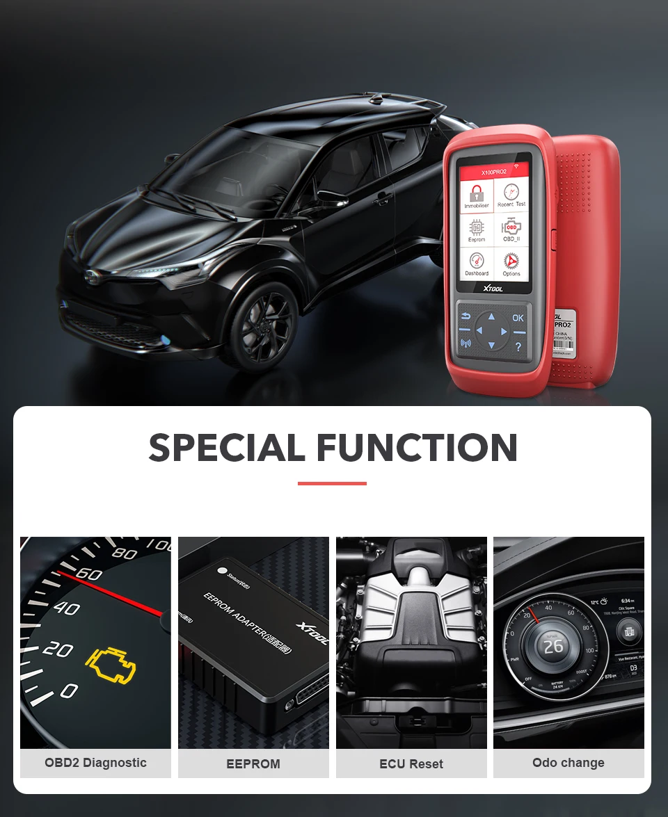 XTOOL X100 Pro OBD2 автоматический ключ программист/Регулировка пробега включая EEPROM код читателя с бесплатным обновлением