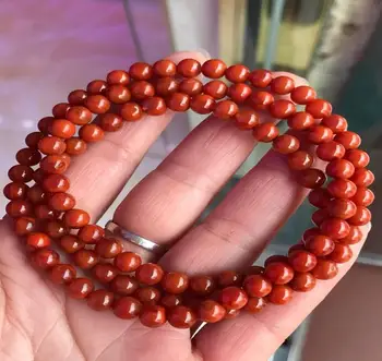 

free shipping Open genuine Natural Liangshan 11mm Nanhong yu bracelet single circle ice floating flower bead jewelry