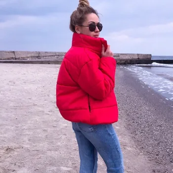 

Winter Warm Short Jacket Women Cotton Padded Autumn Solid Parkas Female 2020 Fashion Casual Parka Coat Womens Puffer Jackets