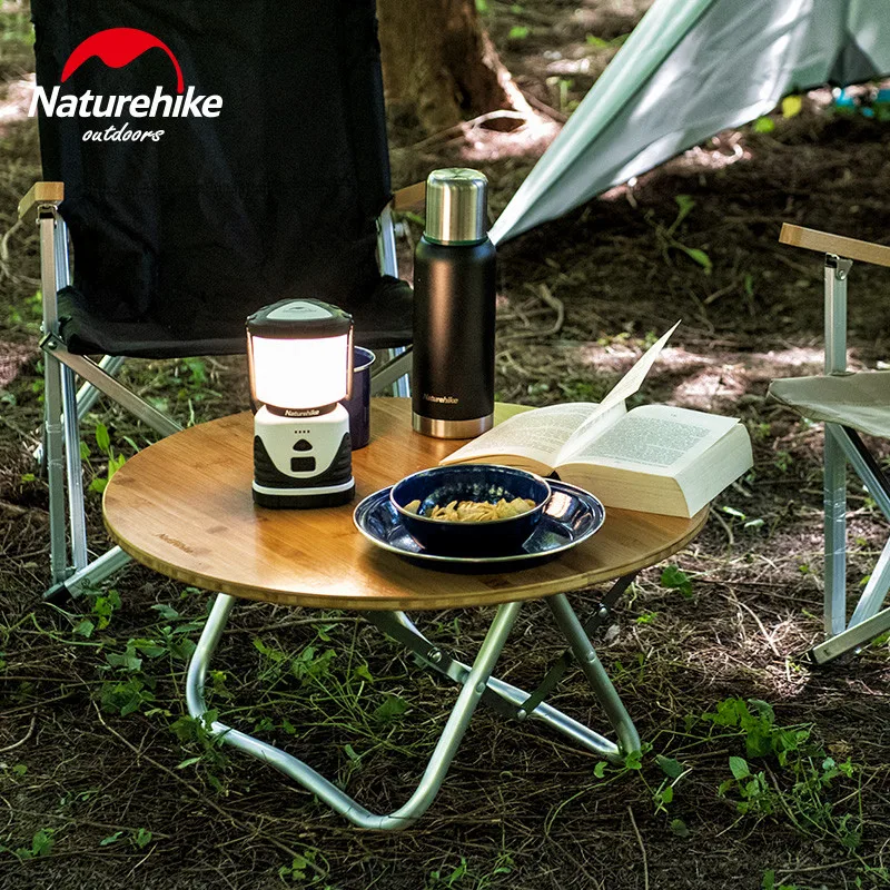 Naturehike Кемпинг круглый складной стол Бамбуковый стол портативный подшипник 30 кг для пикника барбекю складной круглый стол