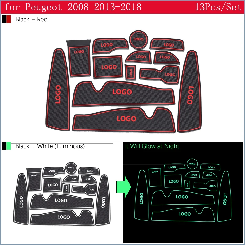 Противоскользящий резиновый подстаканник для ворот для peugeot 2008 2013~, подстаканник, аксессуары для peugeot 2008, автомобильные наклейки