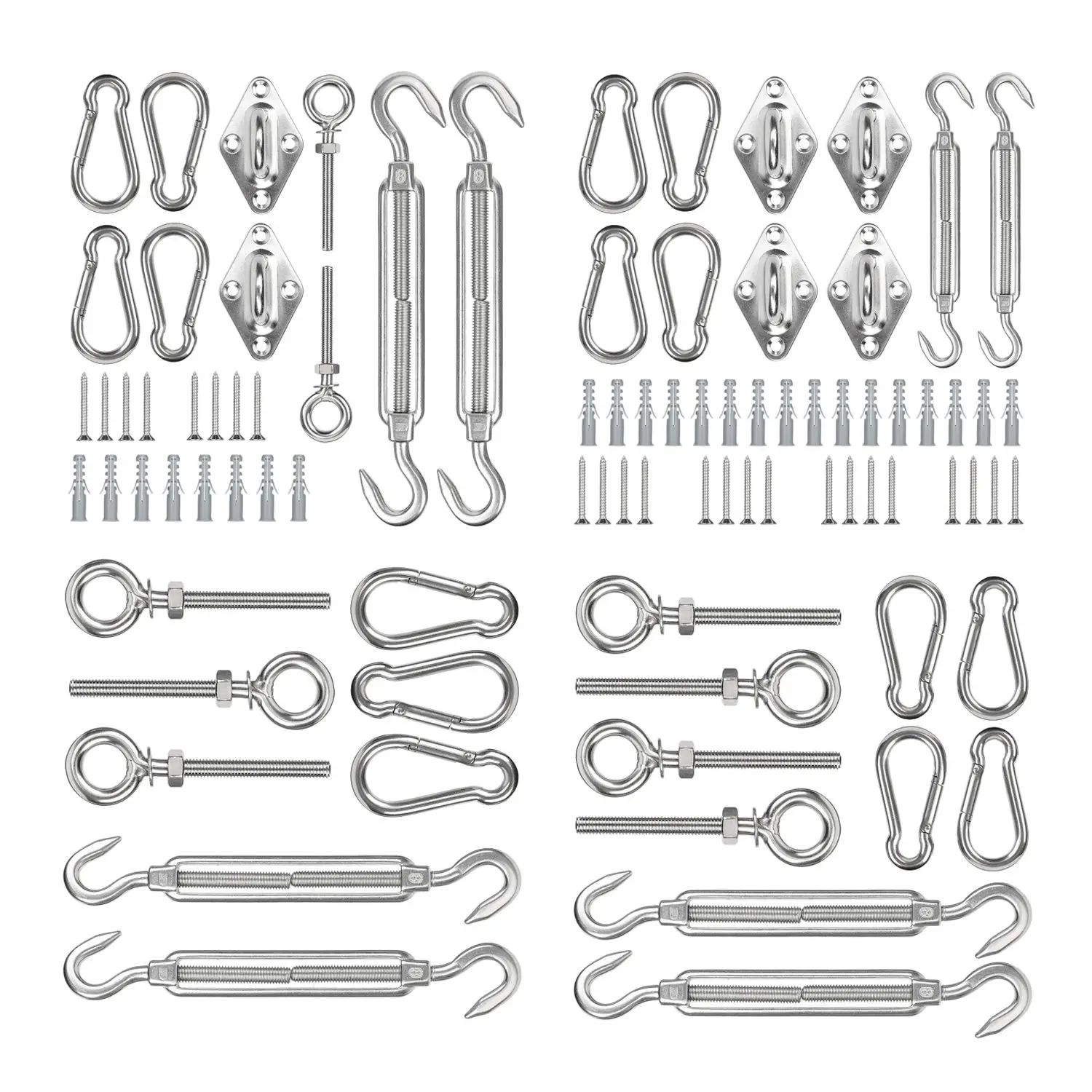 304 нержавеющая сталь M8 сверхмощный солнцезащитный тент парус крепежный комплект тройной угол сад патио навес Солнцезащитная фурнитура