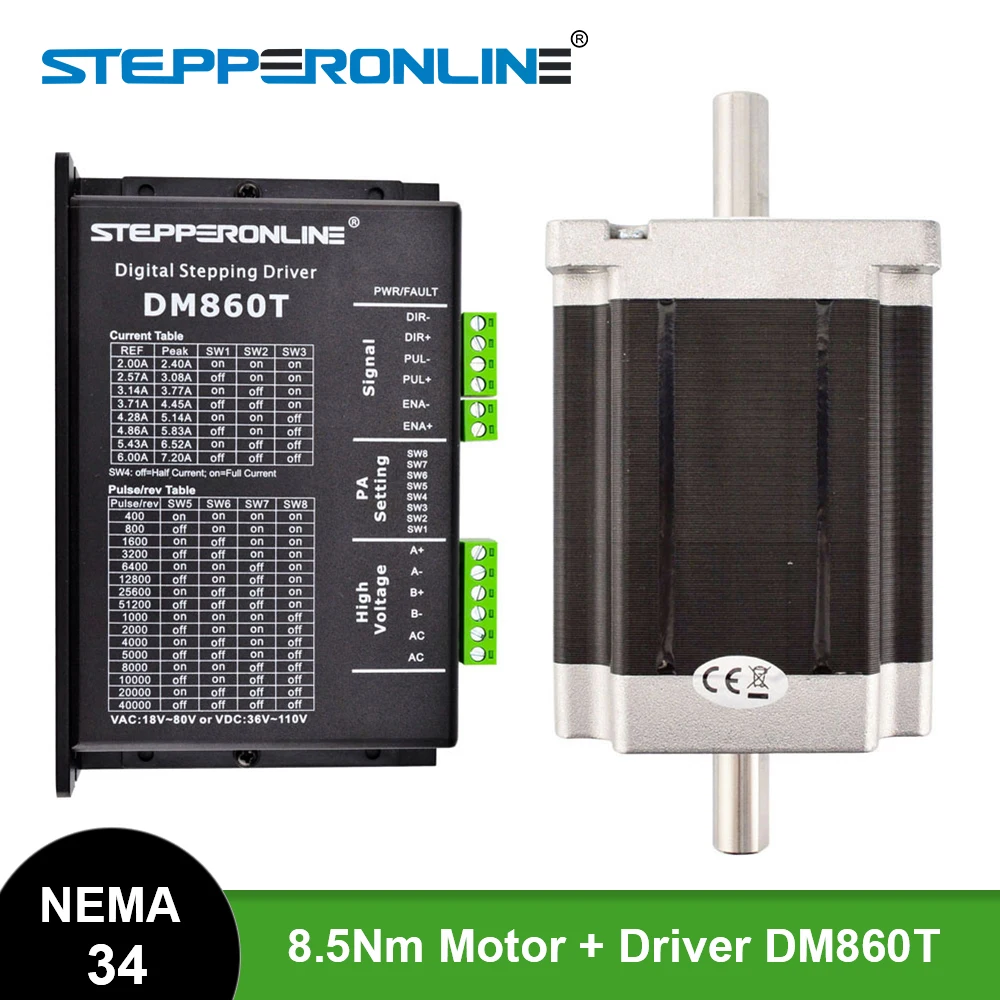 Kit CNC de 1 eje, 8,5 Nm/1204oz.in Nema 34, Motor paso a paso y