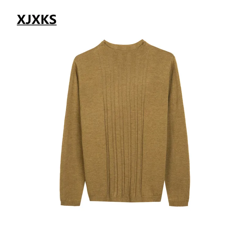 XJXKS высококачественный кашемировый трикотажный свитер женский пуловер осень зима высококачественный Повседневный женский свитер с высоким воротником