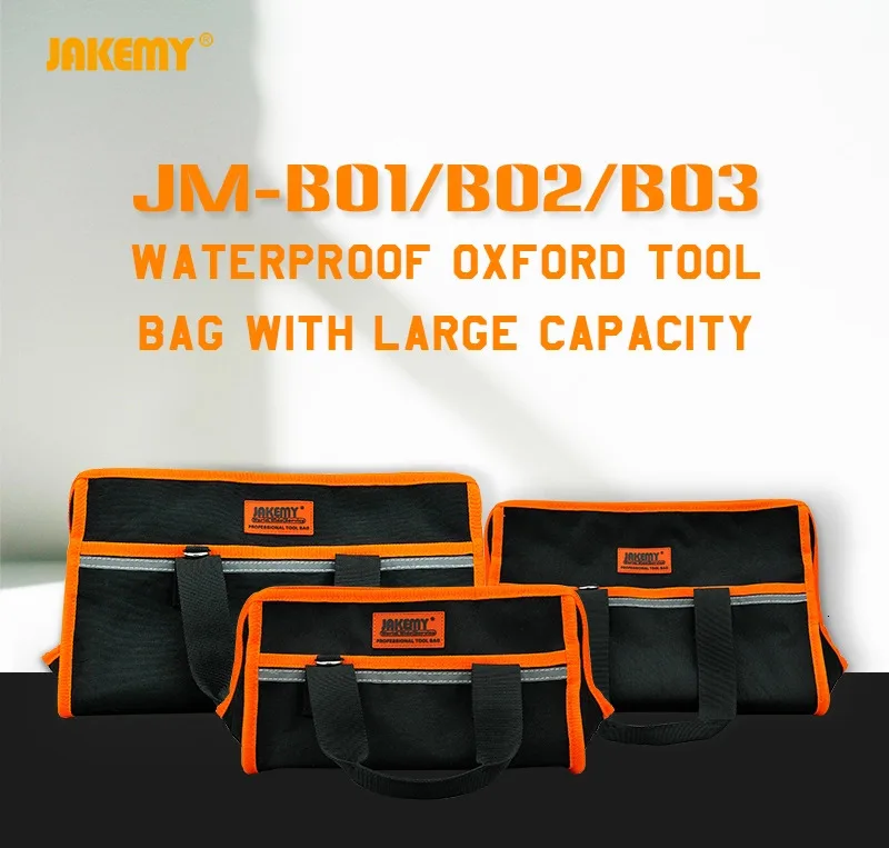 JAKEMY B02 Portable 600D Oxford Fabric Waterproof Tool Bag with Strong Shoulder Straps Easy for Packing Storing Equipment