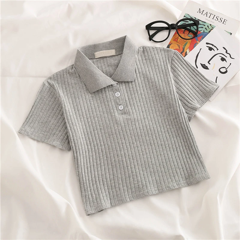 Shirts Polos Woman Aesthetic | Polo Crop Tops Woman | Polo