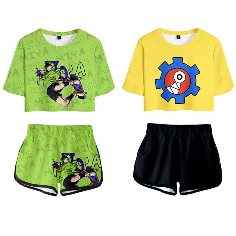 

SK8 the Infinity Cosplay Costume Tshirt Shorts 3D Printing Short Sleeve T shirt Shorts Suits Girls Anime Running Tees Sets Girls