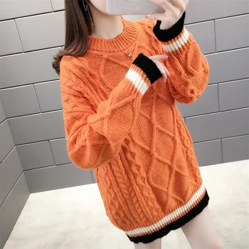

5888 (east stair edge 1) winter round collar knitting big yards color women's pullovers 53