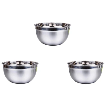 

Stainless Steel Mixing Bowl-Set of 3 High-Quality Kitchen Bowls, Suitable For Cooking Or Baking(18cm,20cm,22cm)