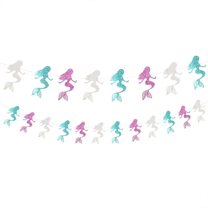 1 комплект вечерние украшения в виде русалки баннер С Днем Рождения бумажные