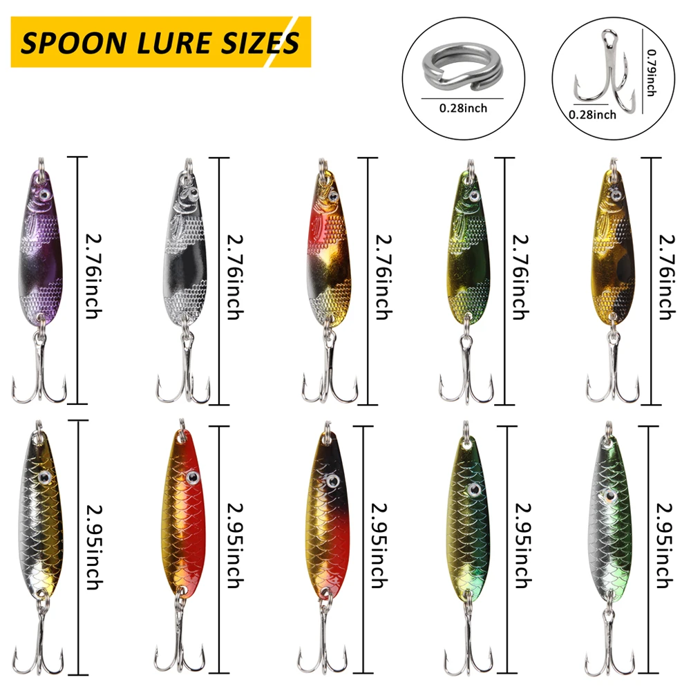 30pcs Metal Hard Fishing Lures Minnow Poper Baits Spinner Bait Spoon Lure  Tackle Crankbait Assorted Fishing Hooks Kits