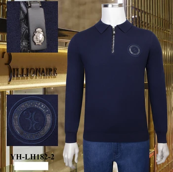 

Billionaire sweater Cowhide men's 2020 winter New fashion warm zipper high quality embroidery big size M-4XL free shipping