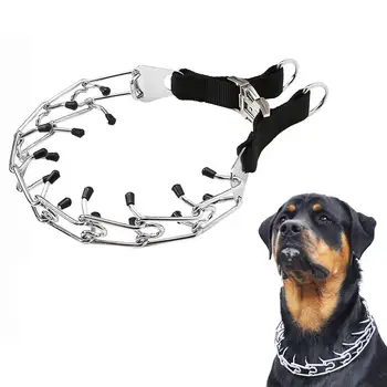 

Dog Prong Training Collar, Metal Choke Pinch Dog Collar with Comfort Tips