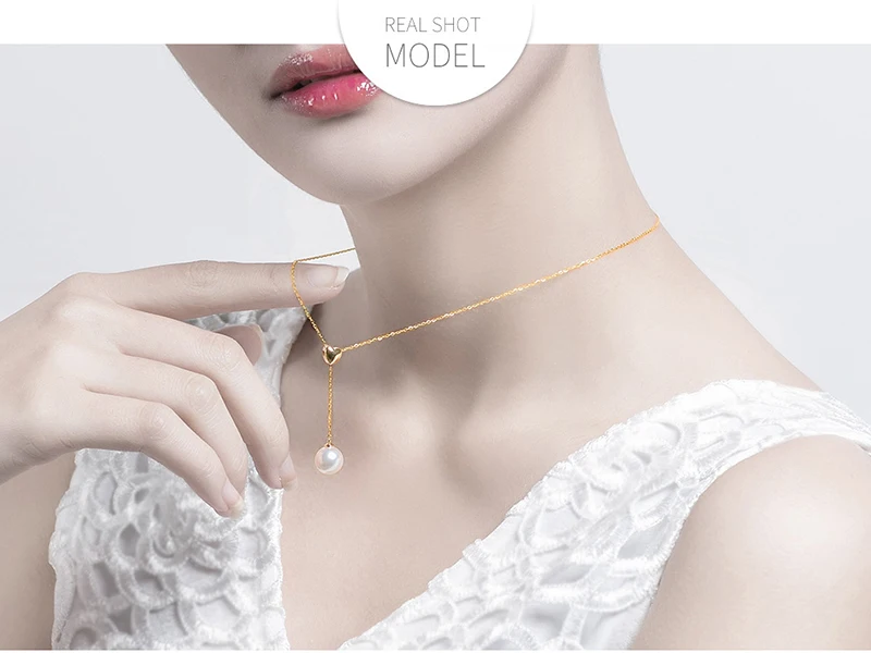 Sinya Милая многофункциональная подвеска с жемчугом 18k Au750 золотое ожерелье для женщин девочек любимая одежда длина может регулироваться