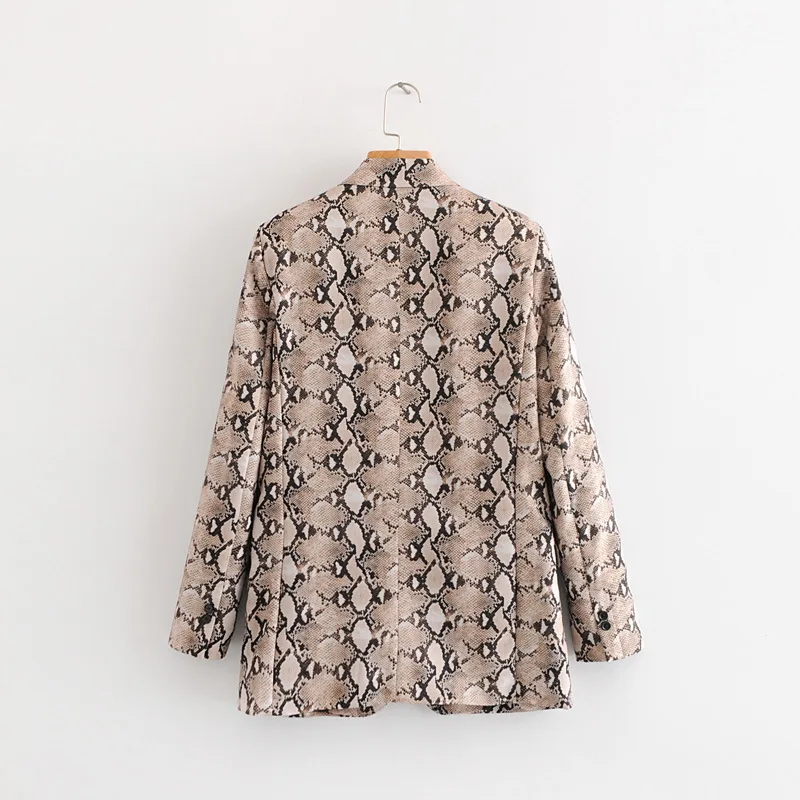 

87lb10-1791 2018 Autumn New Style Casual Wind WOMEN'S Dress Loose-Fit Snakeskin Printed Suit Jacket