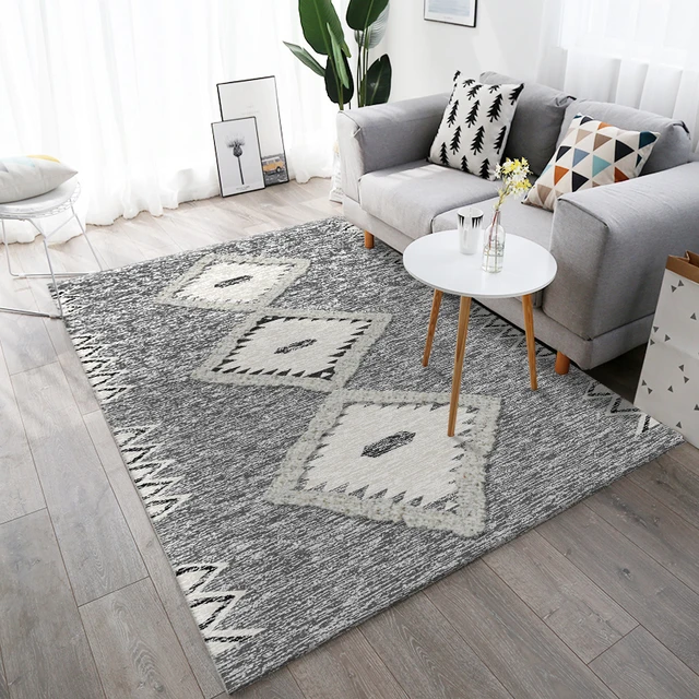 Nordic living room art tappeto Marocchino tappeto camera da letto divano  tavolo da caffè cuscini sul pavimento, tappeti per salotto moderno -  AliExpress