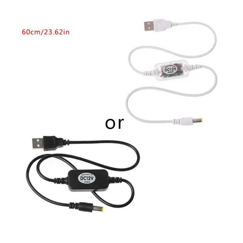 USB 5V To DC 12V 5.5x2.1mm Step Up Cable Power Boost Line For Router LED Strip