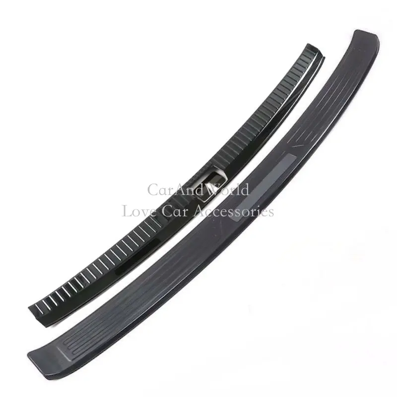 No6-Black 2pcs Для Volkswagen VW Teramont Atlas- нержавеющей задний багажник двери педаль подоконника крышка задний бампер плиты протектор для вагонетки с противовесом - Цвет: No6-Black 2pcs