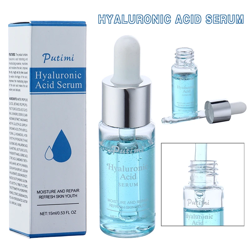 

1pc Hyaluronic Acid Face Serum Anti Aging Shrink Pores Facial Essence Fine Lines Removal Women Moisturizing Skin Care Essence
